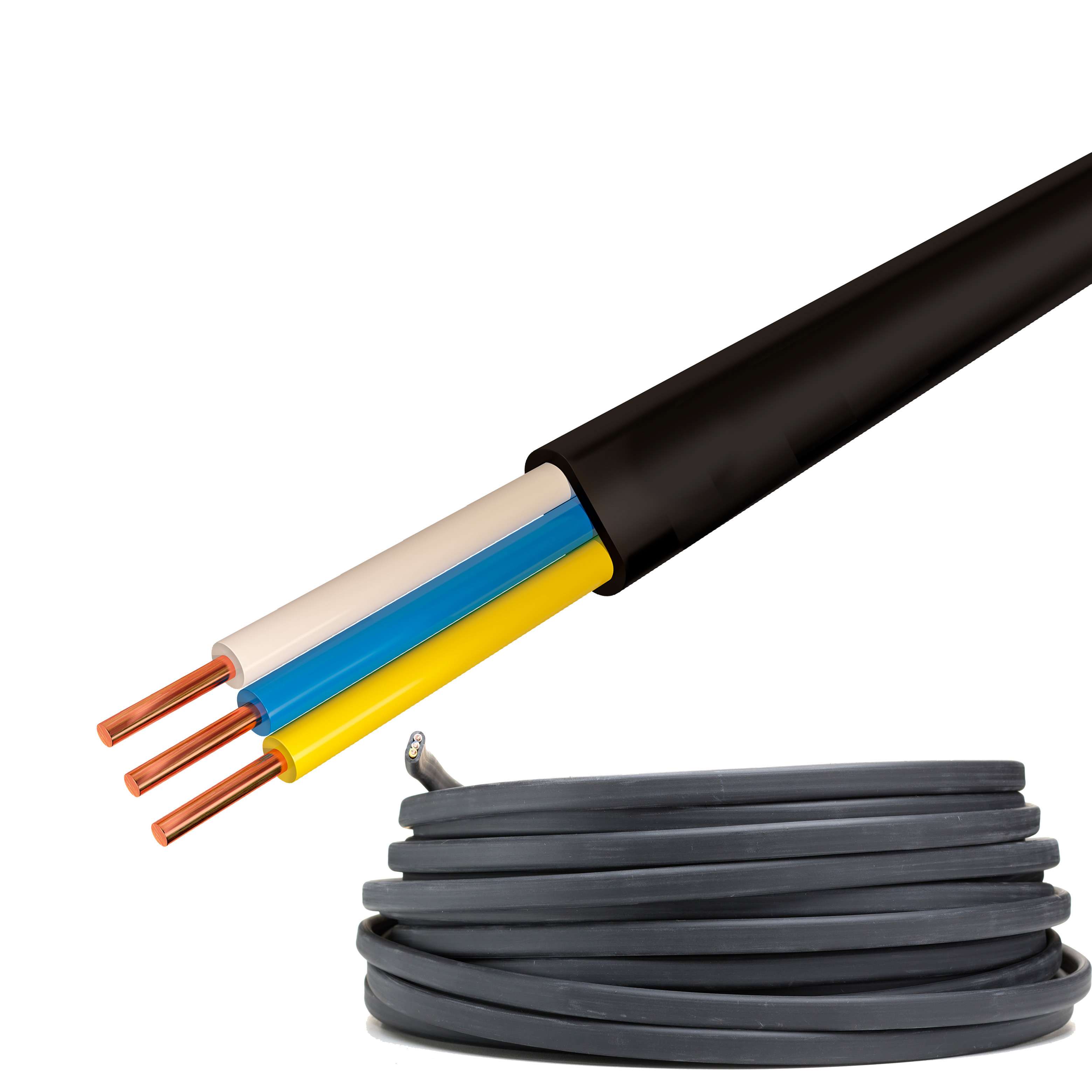 Изображение товара Кабель ЭКЗ ВВГ-Пнг(А)-LS 3x2.5 ок(N.PE) 50 м ГОСТ