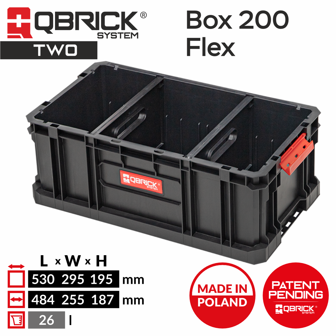 Изображение товара Ящик для инструментов Qbrick System QS TWO Box 200 Flex 53x29.5x19.5 см пластиковый