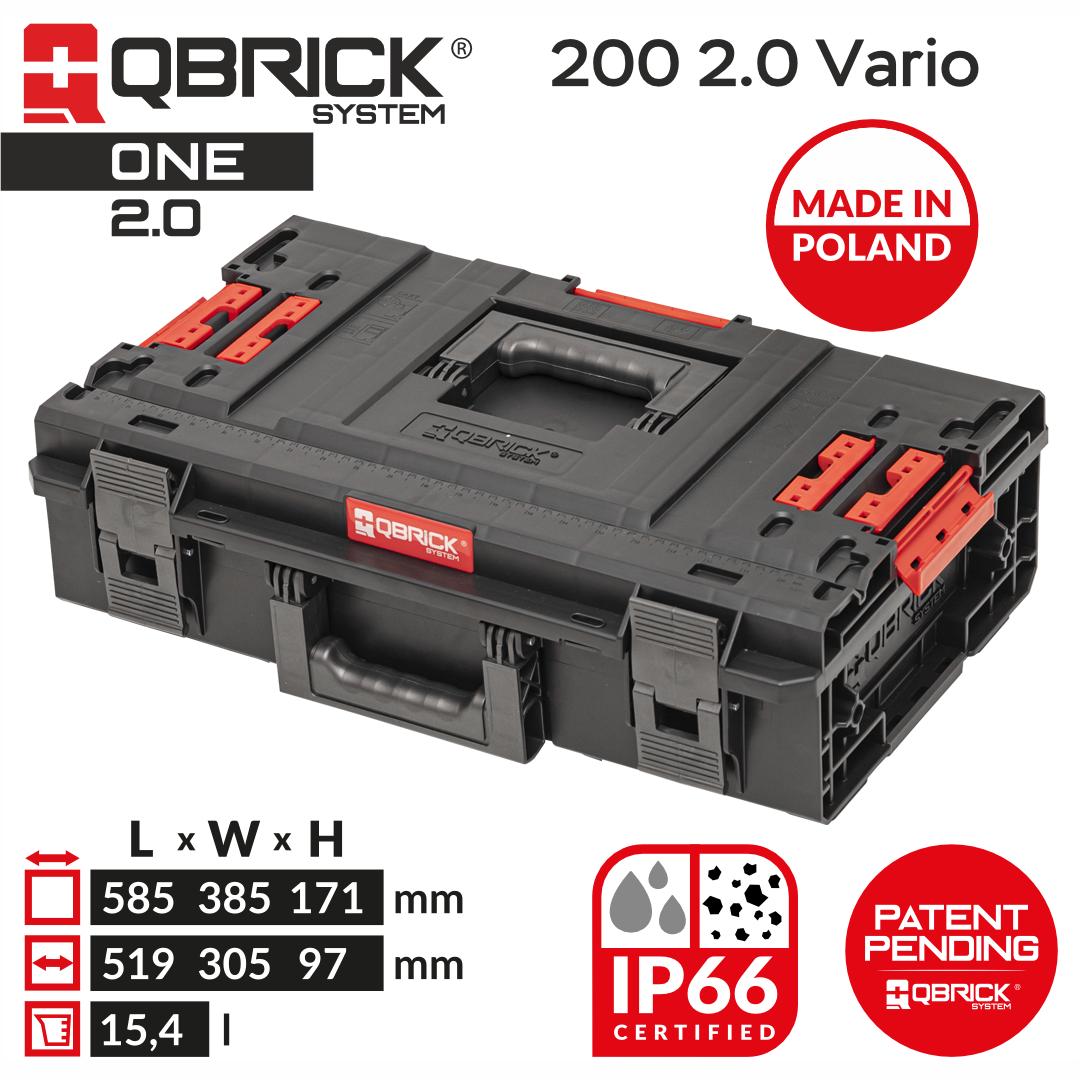 Изображение товара Ящик для инструментов Qbrick System QS ONE 200 Vario 2.0 585x385x171 мм, пластик