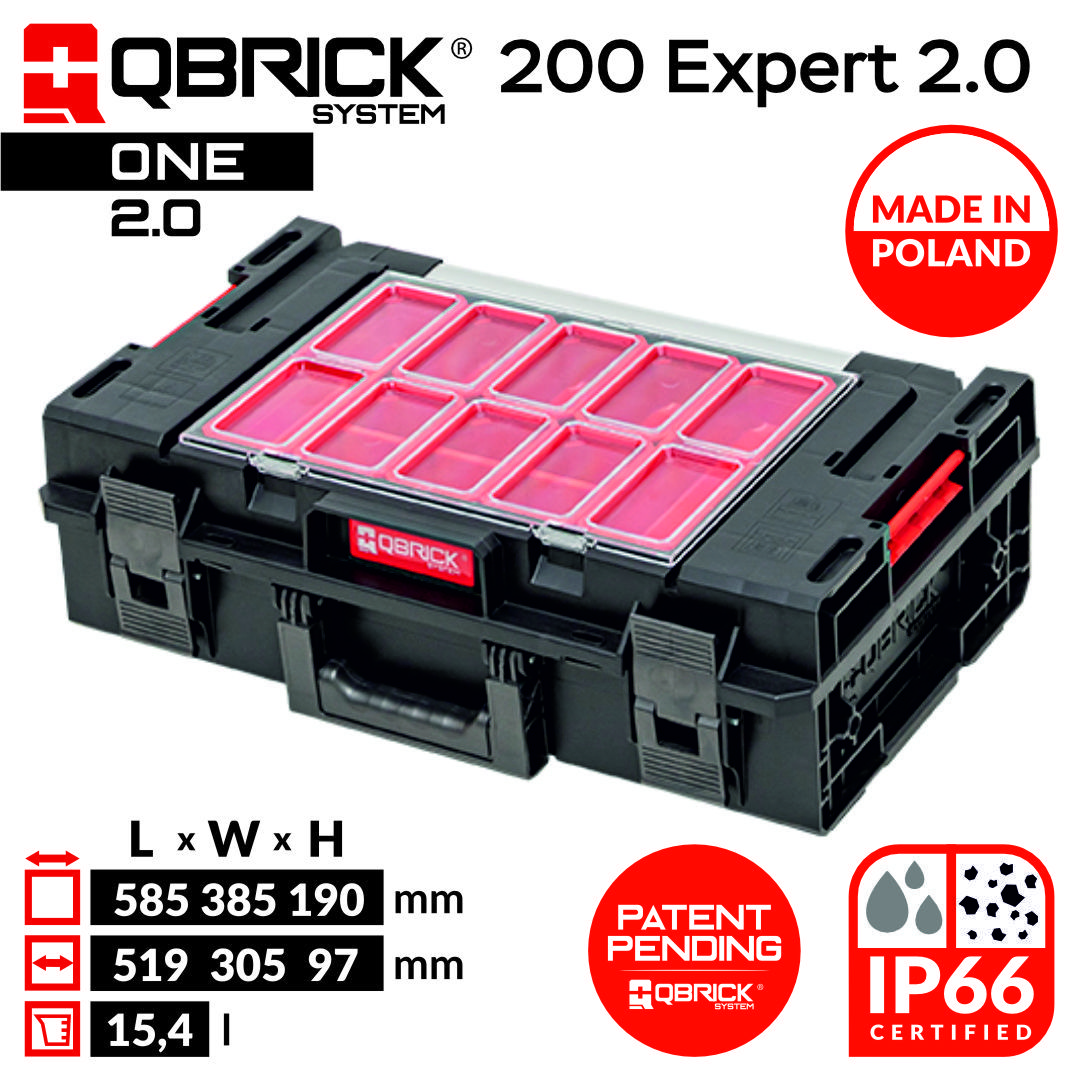 Изображение товара Ящик для инструментов Qbrick System QS One 200 Expert 38.5x58.5x19 см ABS пластик