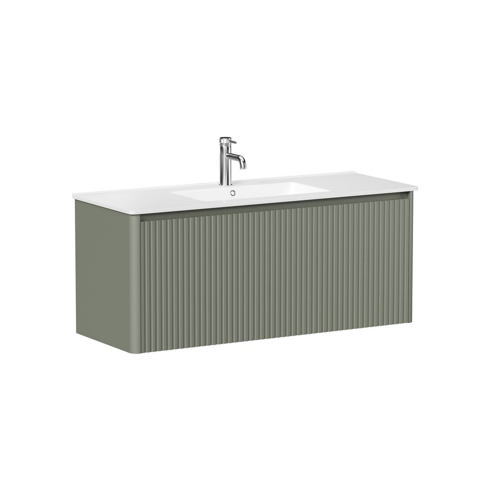 Изображение товара Тумба под раковину для ванной Allen Brau Gravity 120см с фрезеровкой цвет оливковый матовый