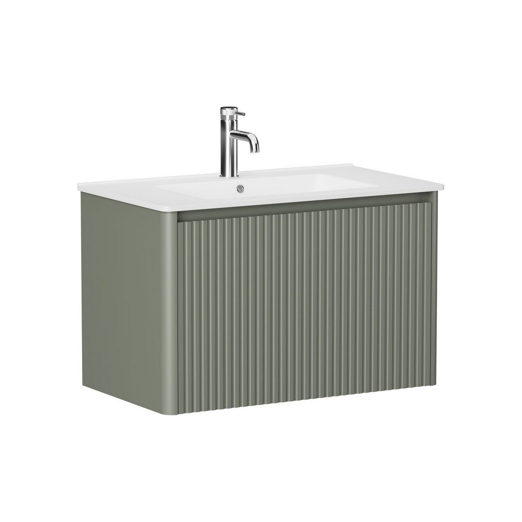 Изображение товара Тумба под раковину Allen Brau Gravity 80 см оливковый матовый подвесная мебель для ванной