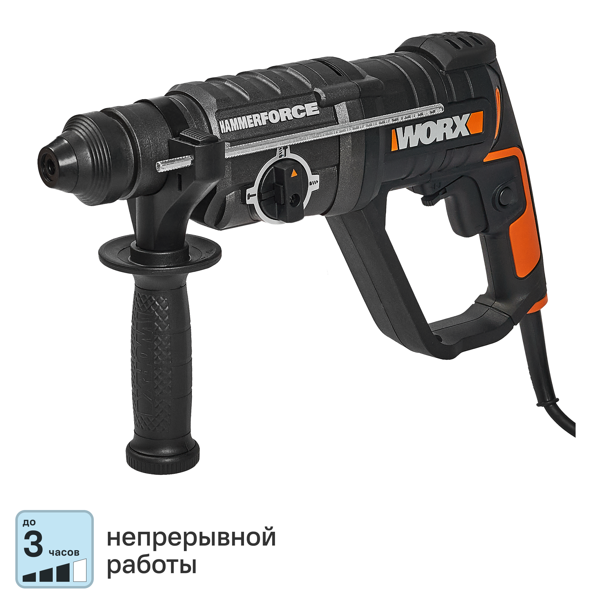 Изображение товара Перфоратор SDS-plus Worx WT343 800 Вт, 3 режима, реверс, диаметр 26 мм