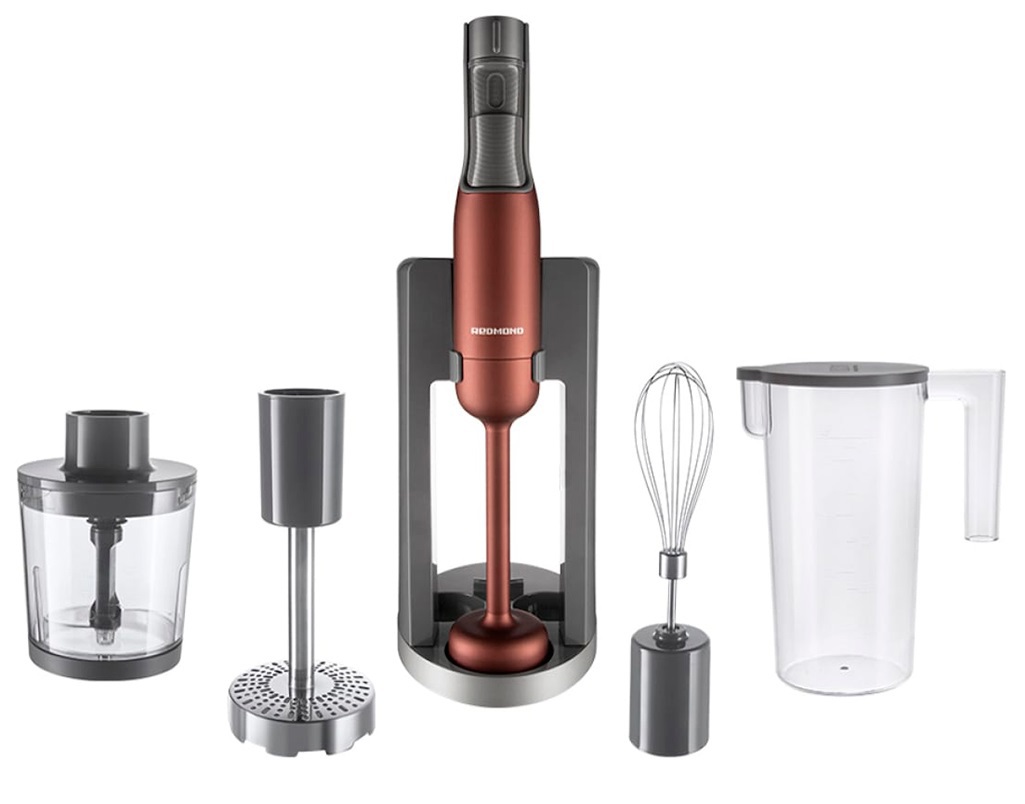 Изображение товара Блендер Redmond BH-404 мощностью 1500 Вт с 9 скоростями и насадками