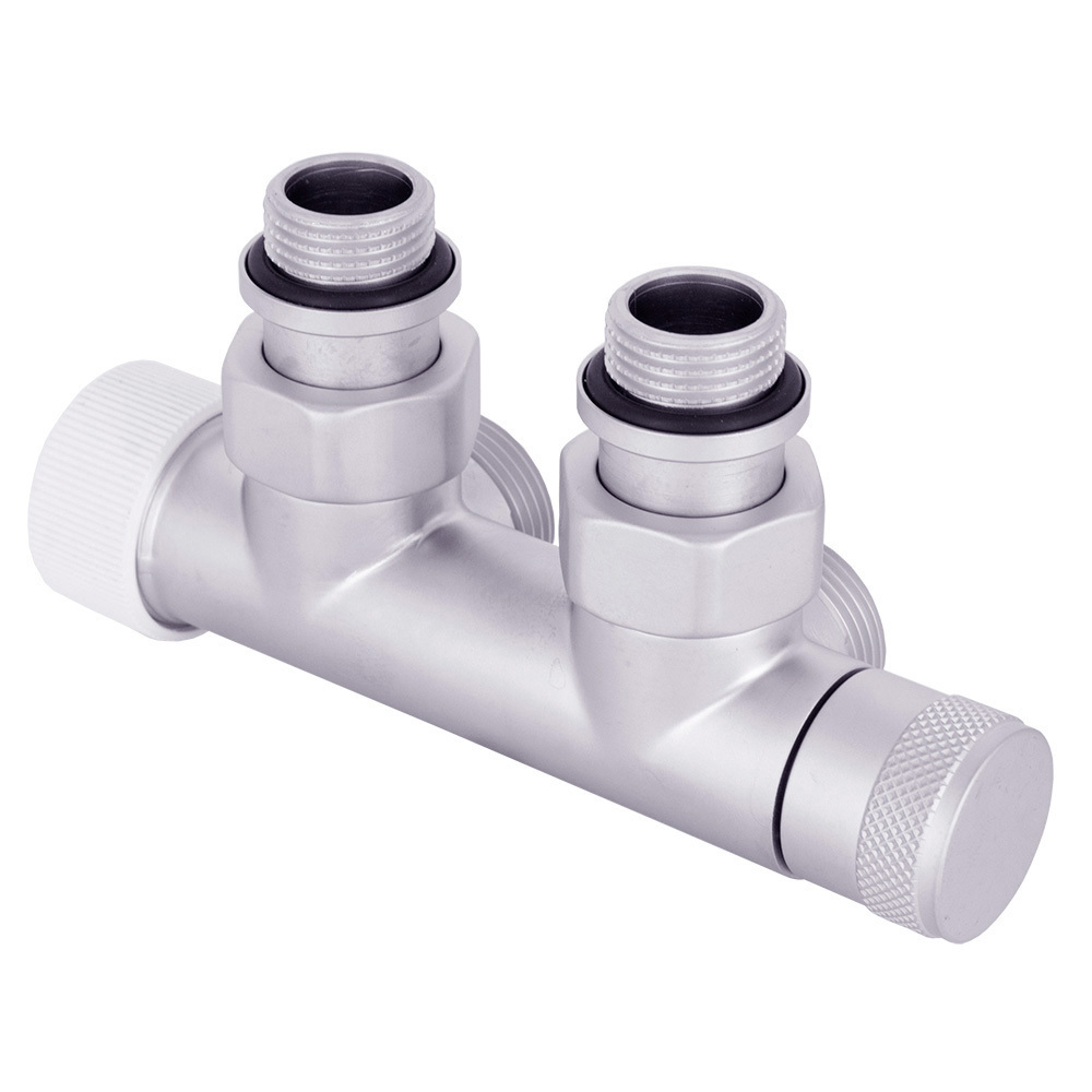 Изображение товара Угловой узел нижнего подключения термостатический SR Rubinetterie 1/2 3/4 Хром матовый