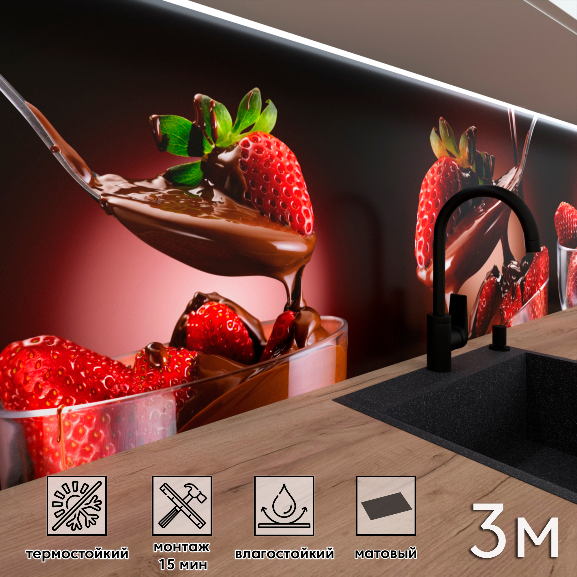 Изображение товара Стеновая панель матовая Фартукофф ФФ - 287 300x60x0.1 см ПВХ цвет разноцветный