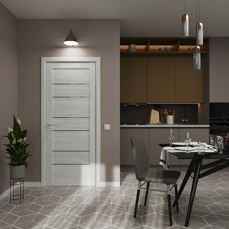 Изображение товара Дверь межкомнатная Dorica Модерн-1 остеклённая 70x200см ПВХ цвет арктик белый без замка и петель