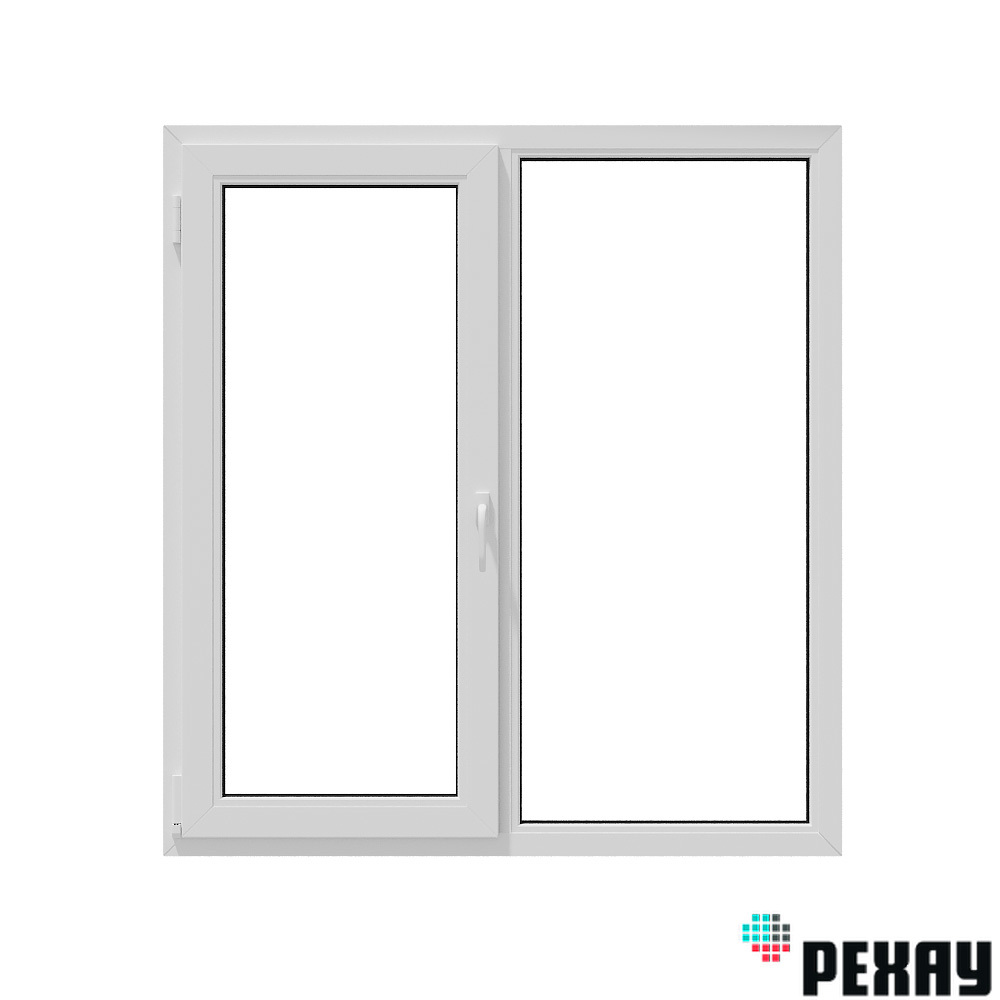 Изображение товара Окно ПВХ REHAU Blitz 1100x1200, двухстворчатое, белое