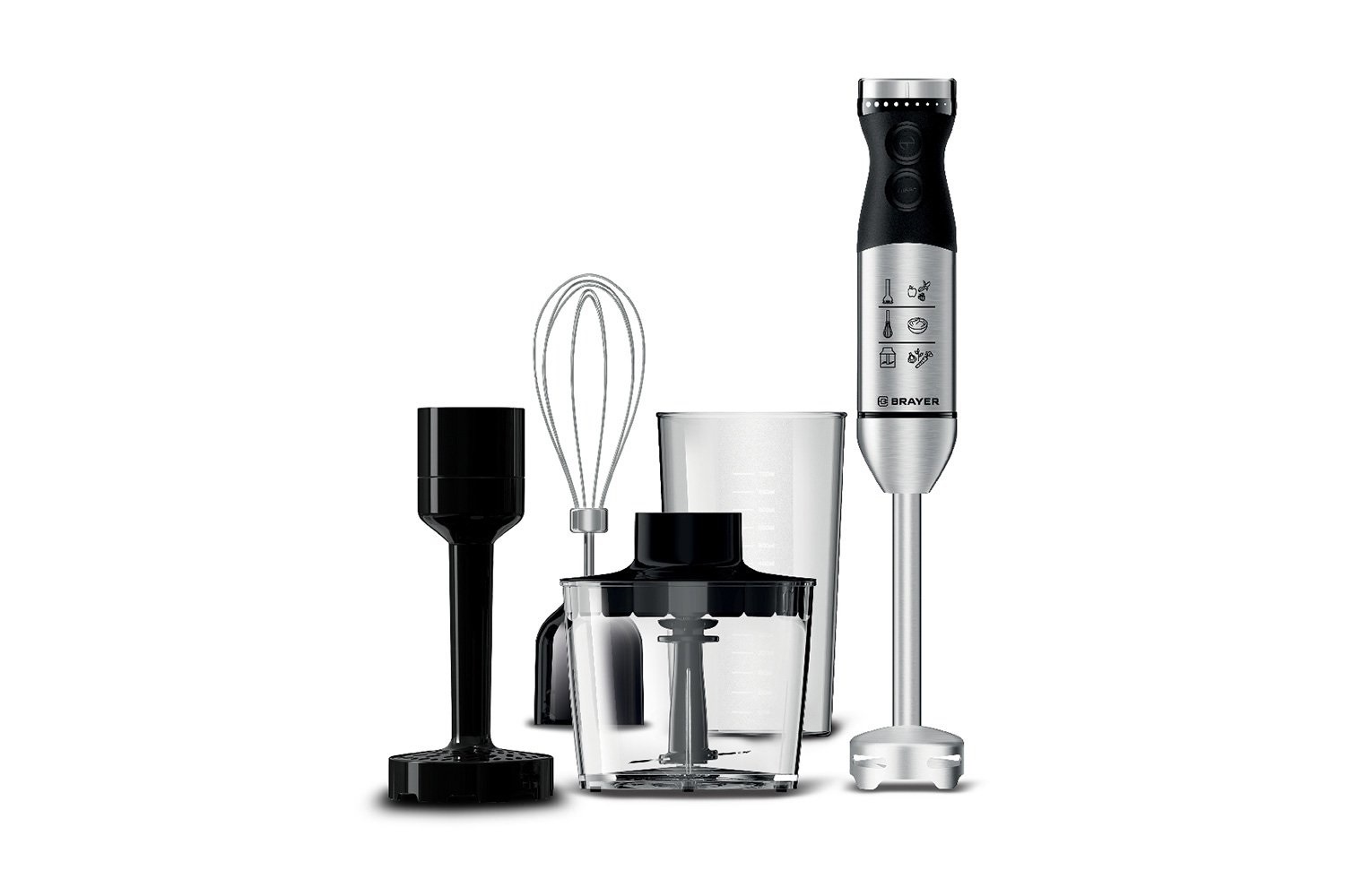Изображение товара Погружной блендер BRAYER BR1244 с насадками мощностью 800 Вт