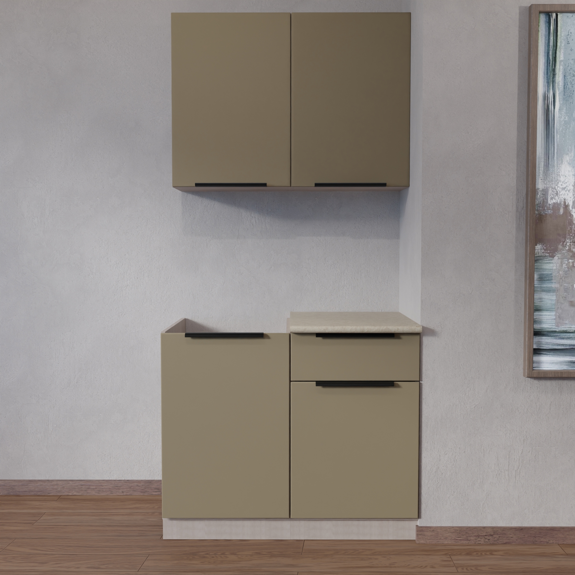 Изображение товара Кухонный гарнитур Vesta МДФ 1 метр с фасадами из панелей ПВХ