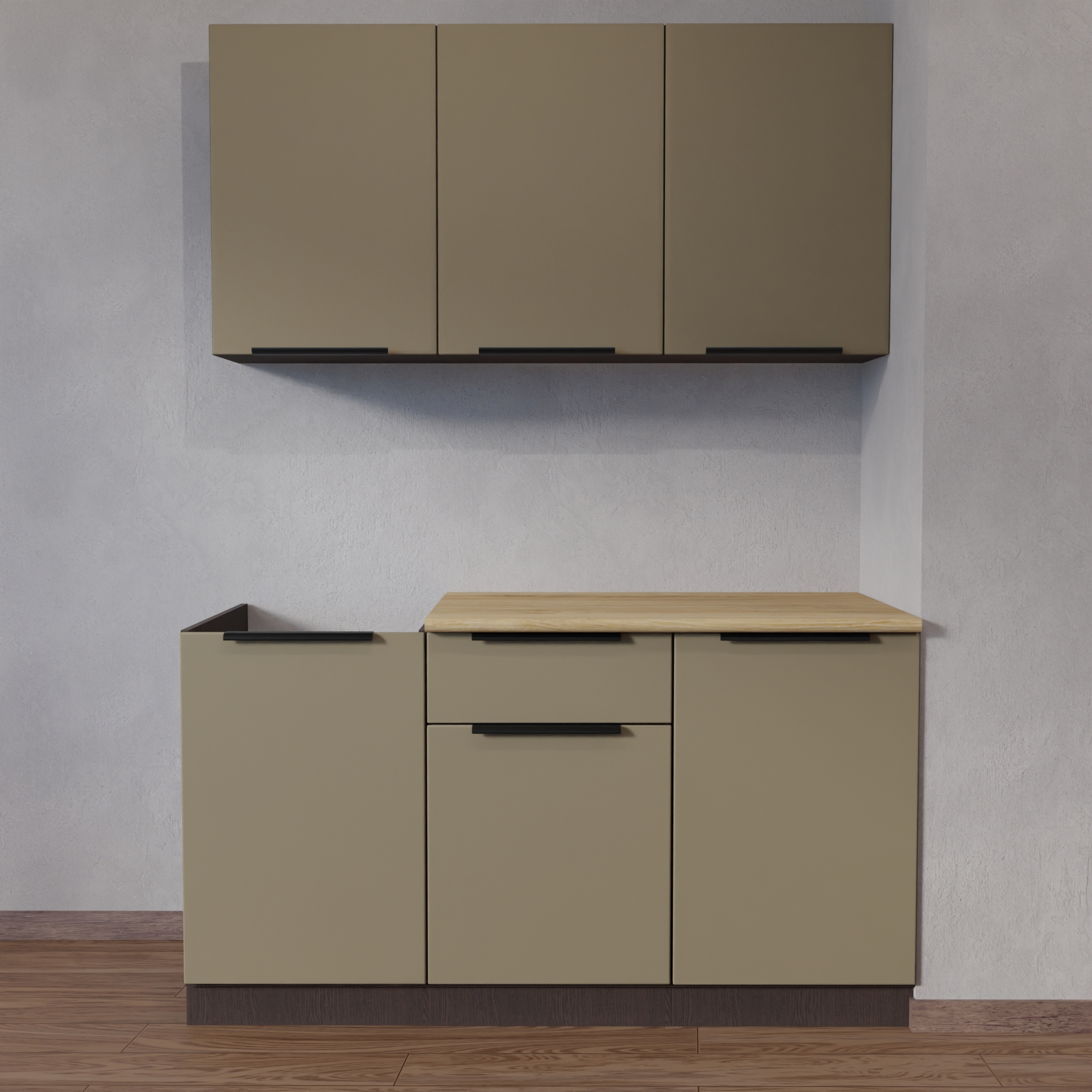 Изображение товара Кухонный гарнитур Веста Ккэ1.5-мвмк 150x60 см из ЛДСП в цвете коричневый