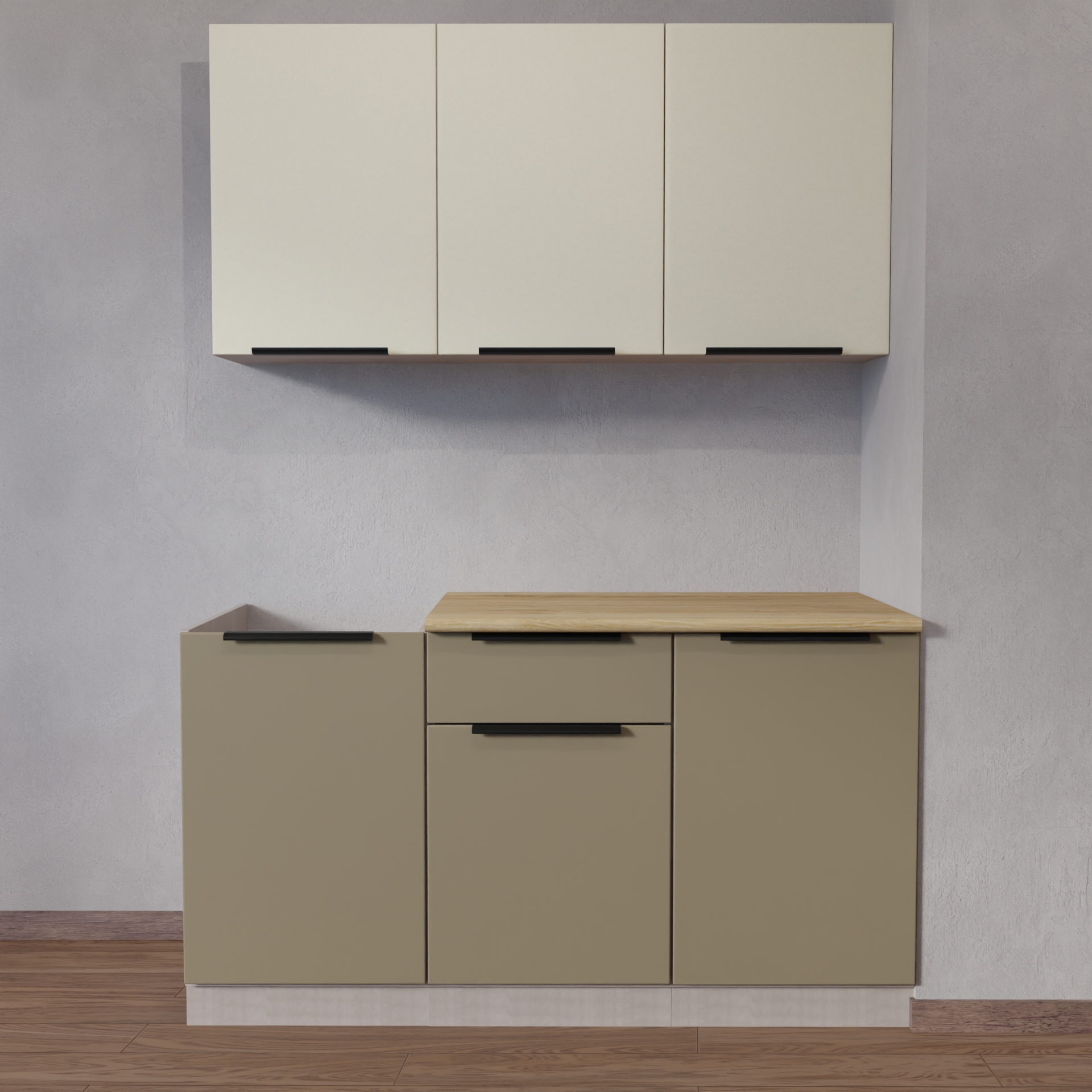 Изображение товара Кухонный гарнитур Vesta Ккэ1.5-микс 150х60 см из ЛДСП коричневый