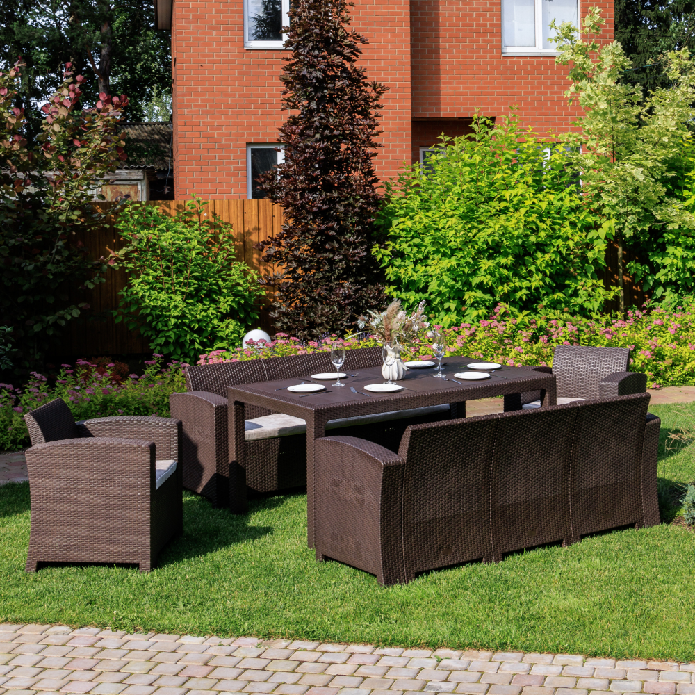 Изображение товара Набор садовой мебели GRAND LANA LUX DINING XL  коричневый  для отдыха дачи 8 мест