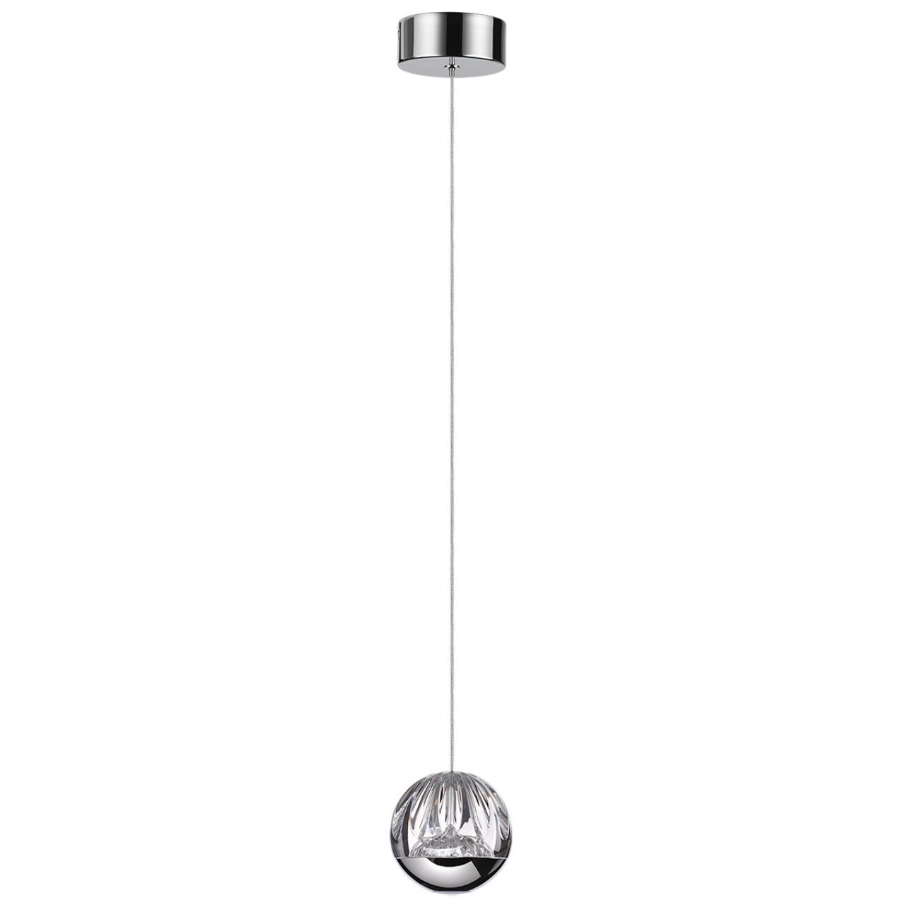 Изображение товара Светильник подвесной светодиодный Odeon light Sono 5100-5l 1.5 м² нейтральный белый свет цвет хром/прозрачный