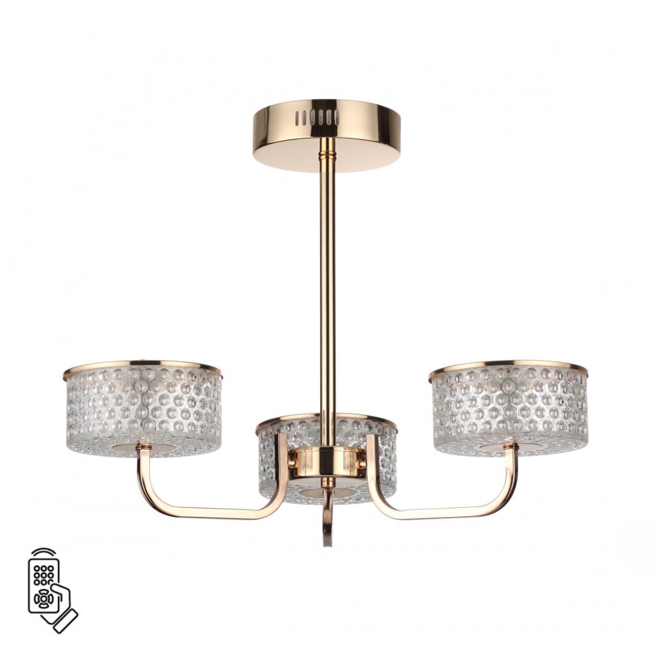 Изображение товара Светодиодная люстра на штанге Lumion Venice 6579-40CL с пультом 16 м² белый металл прозрачный плафо