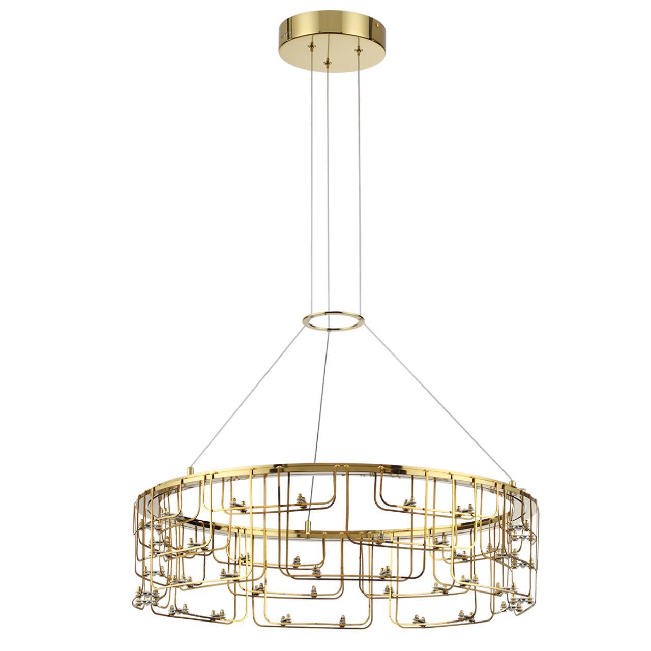 Изображение товара Светильник подвесной светодиодный Odeon light Zaha 7060-44l 10 м² теплый белый (желтый) свет цвет золотой