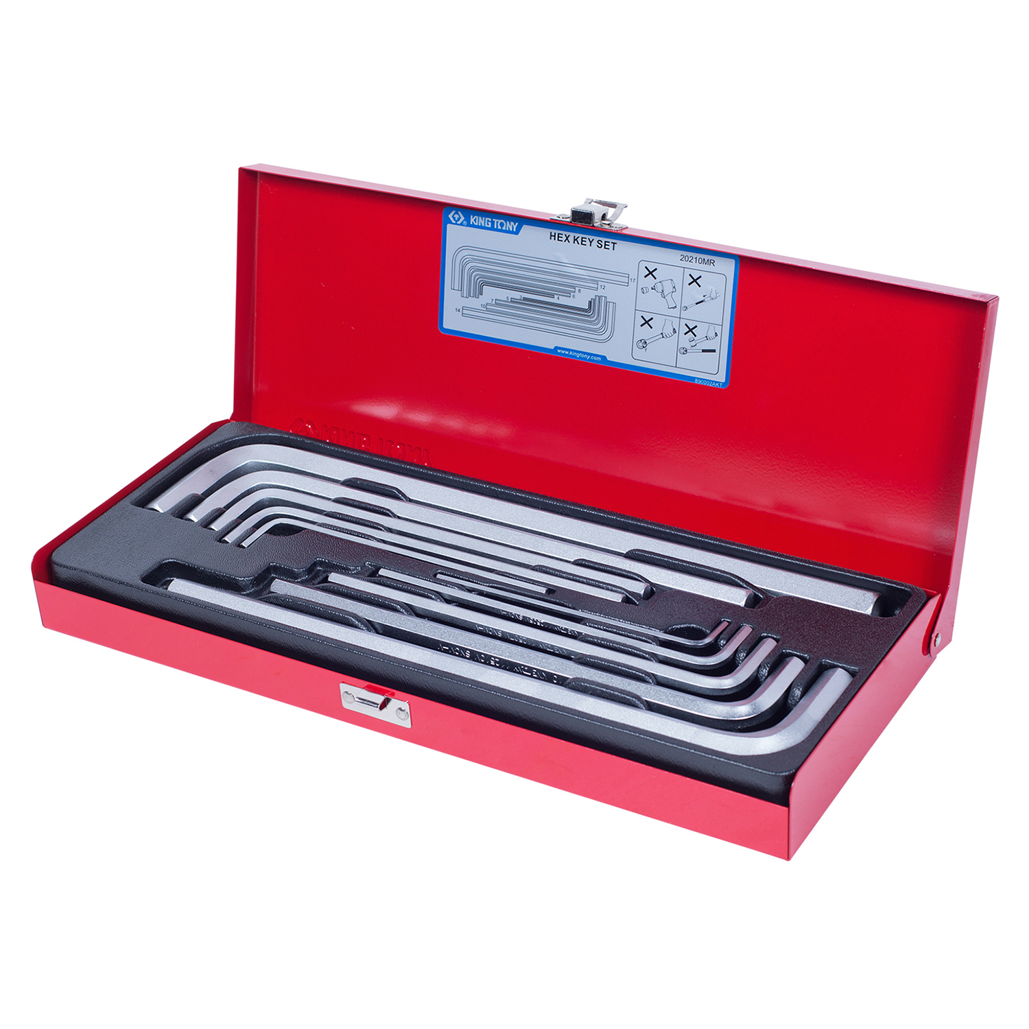 Изображение товара Набор Г-образных шестигранников King Tony 3-17мм 10 предметов