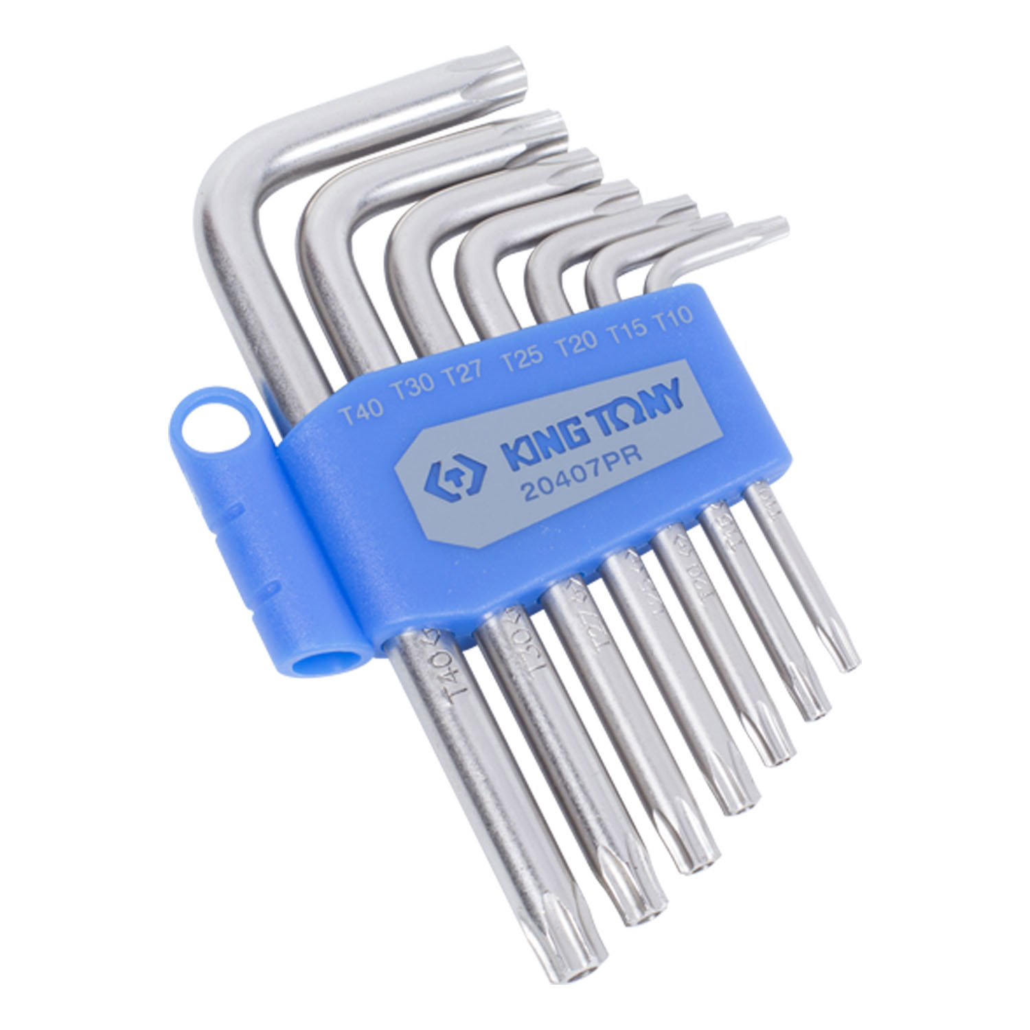 Изображение товара Набор Г-образных шестигранников King Tony Torx T10H-T40H 7 предметов с отверстием