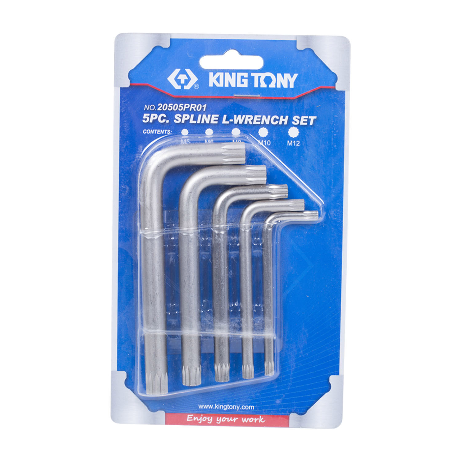 Изображение товара Набор Г-образных шестигранников King Tony Spline M5-M12 5 предметов