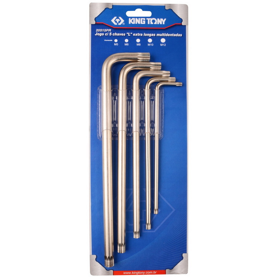 Изображение товара Набор Г-образных ключей King Tony Spline M5-M12 5 предметов