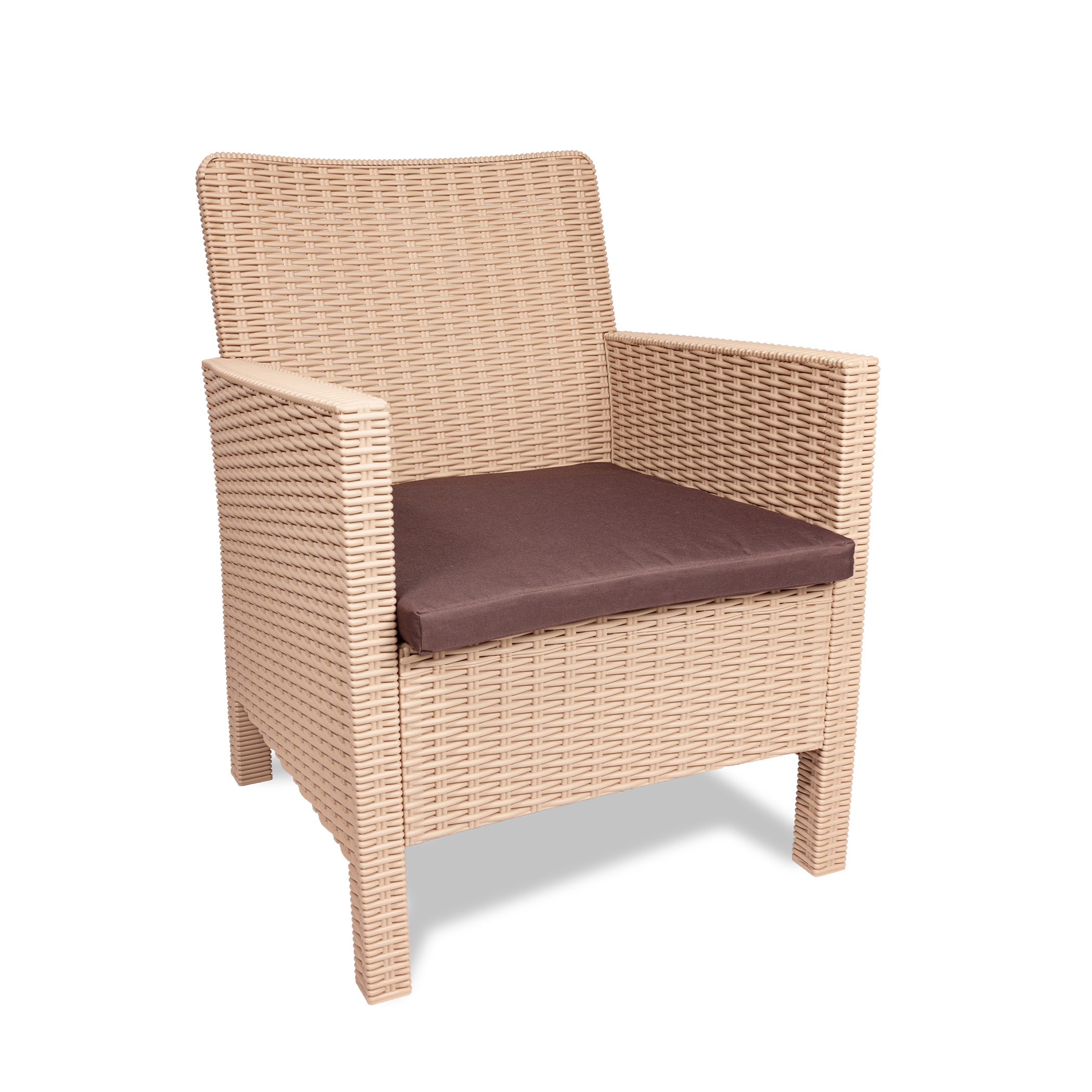 Изображение товара Садовое кресло Козырь 6200688 СадКо, пластиковое, бежевое, для сада и террасы