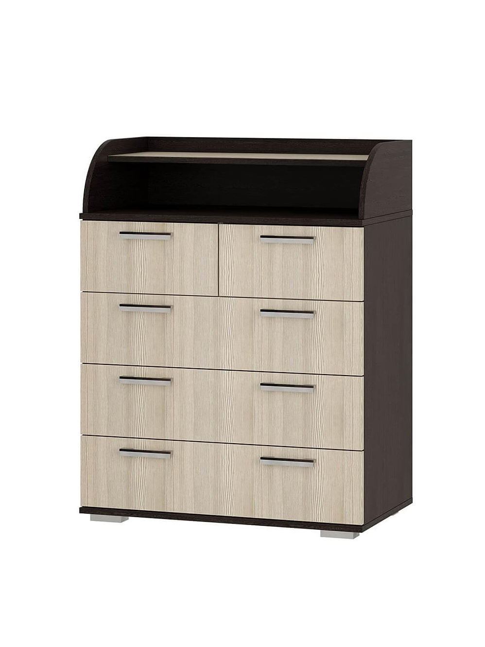 Изображение товара Комод BTS Стандарт-1 5 ящиков 80х46.4х102 см ЛДСП цвет венге/лоредо