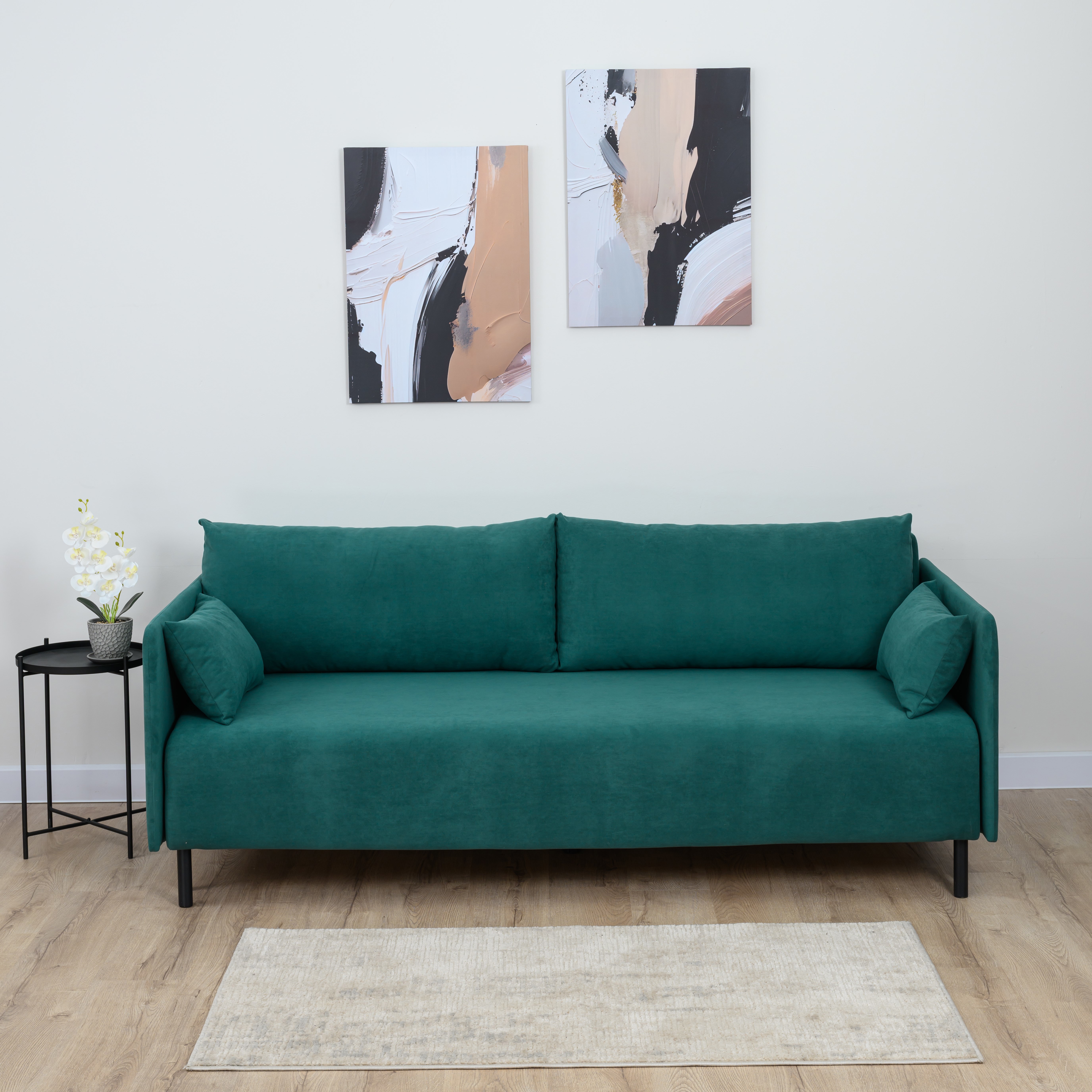 Изображение товара Диван раскладной Romack Malta 199x76x92 см велюр цвет изумруд