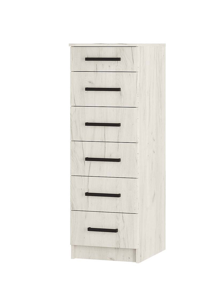 Изображение товара Комод BTS МС Фиеста 6 ящиков 40х50х120 см ЛДСП цвет дуб крафт белый