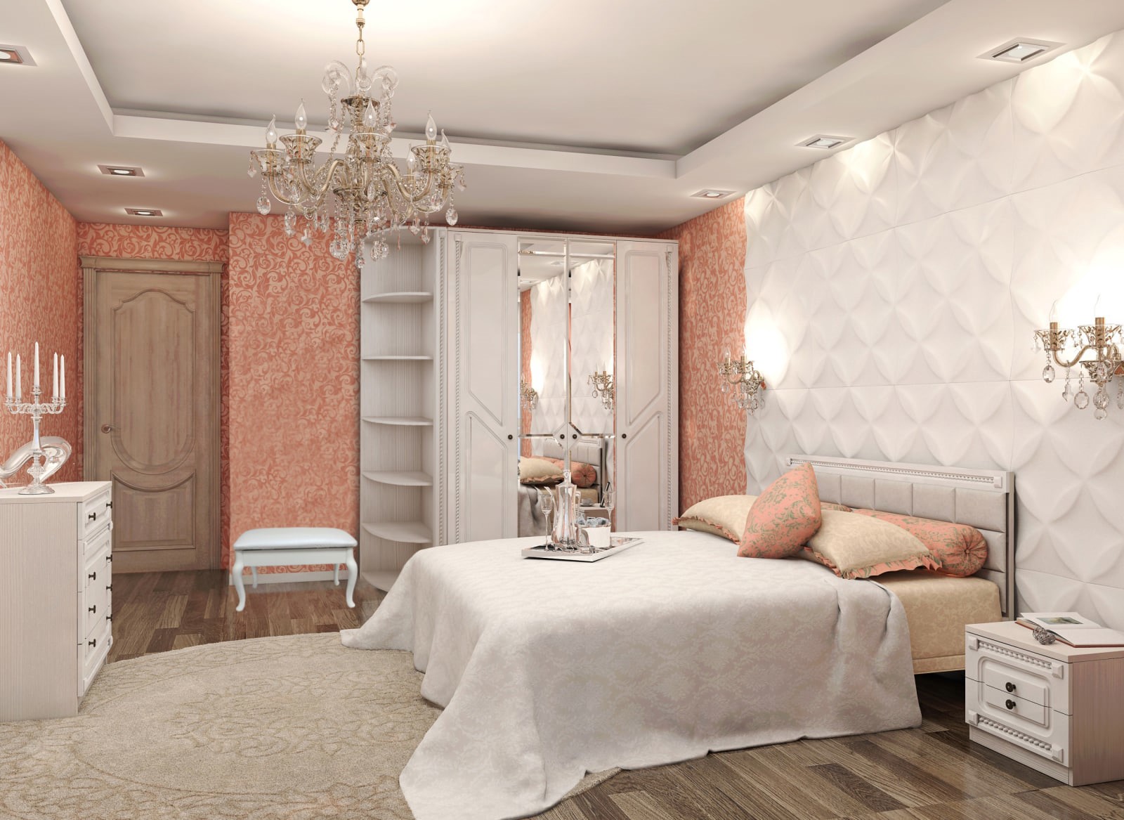 Изображение товара Кровать Азалия №1200М белый ЛДСП современная полутораспальная Россия