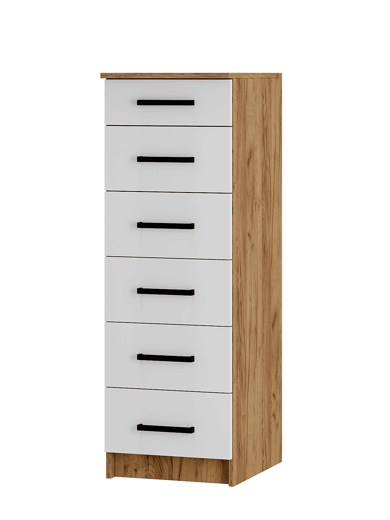 Изображение товара Комод BTS МС Евро 6 ящиков 40х50х120 см ЛДСП цвет крафт/белый