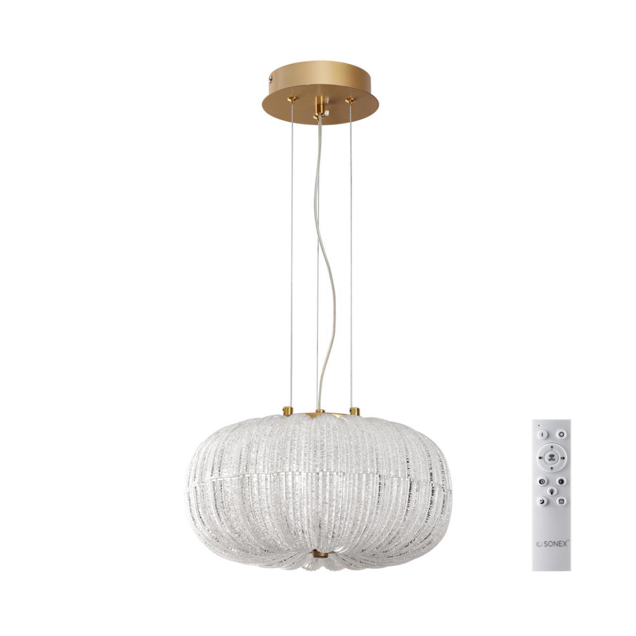 Изображение товара Светильник подвесной светодиодный Sonex Angelo 7720-24L с пультом управления 13 м² регулируемый белый свет цвет золотой