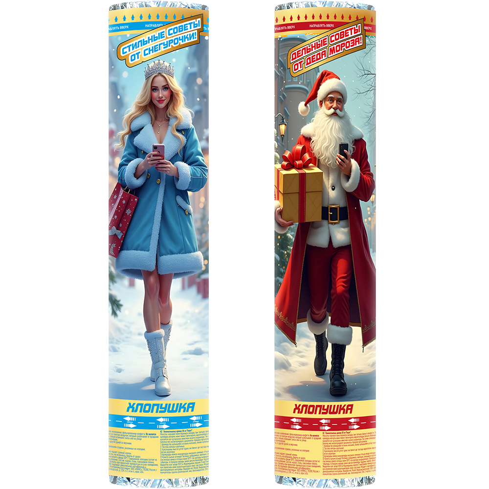 Изображение товара Пневмохлопушка Дельные советы 130 см для праздничных мероприятий