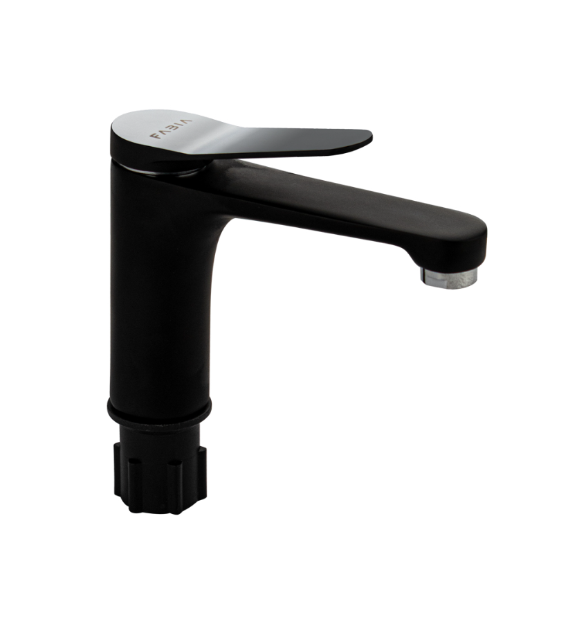 Изображение товара Смеситель FABIA 9635 однорычажный хром/черная эмаль с экономией воды