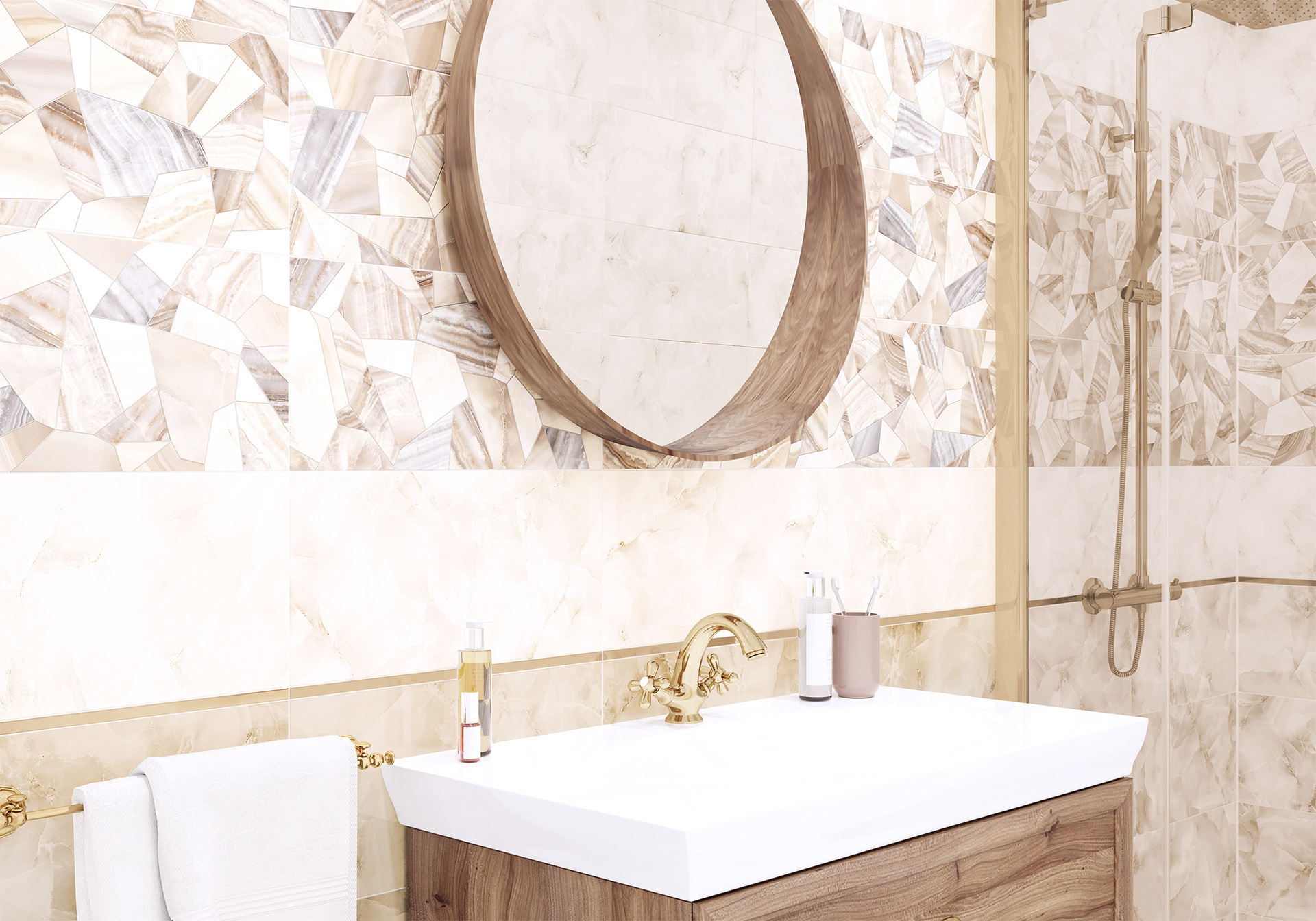 Изображение товара Плитка Alma Ceramica Bergamo 1 TWU09BGM004 50x24.9см цвет белый, цена за упаковку