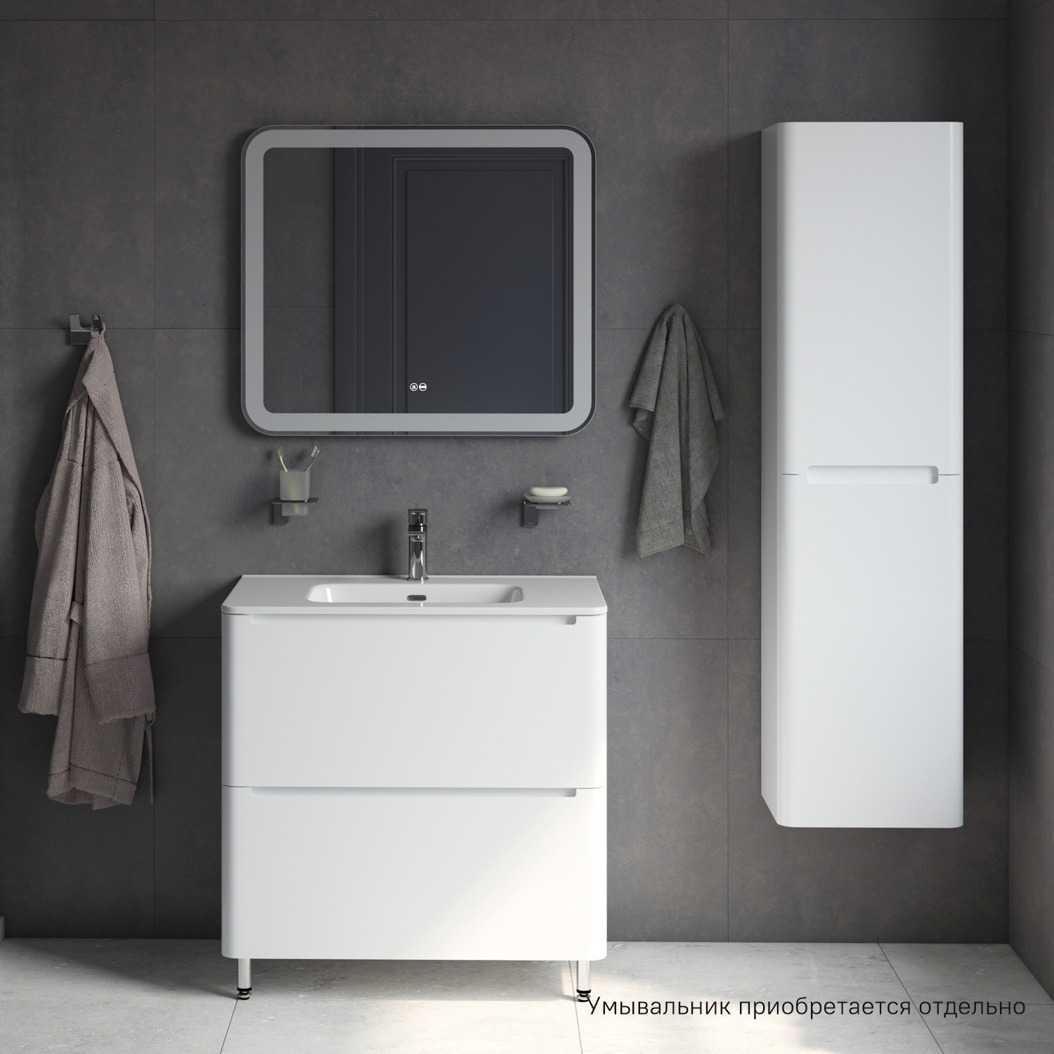 Изображение товара Тумба под раковину IDDIS Edifice 80 см белая современный дизайн надежность