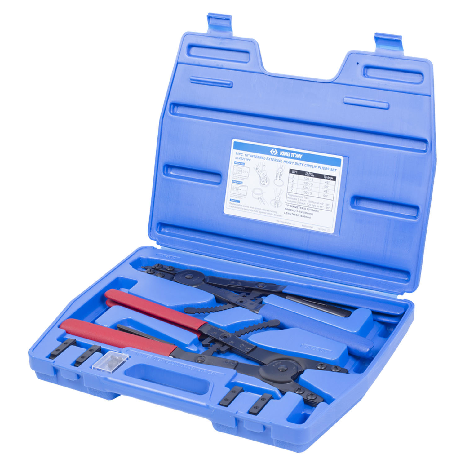 Изображение товара Набор съемников стопорных колец King Tony 45211PP, 11 шт