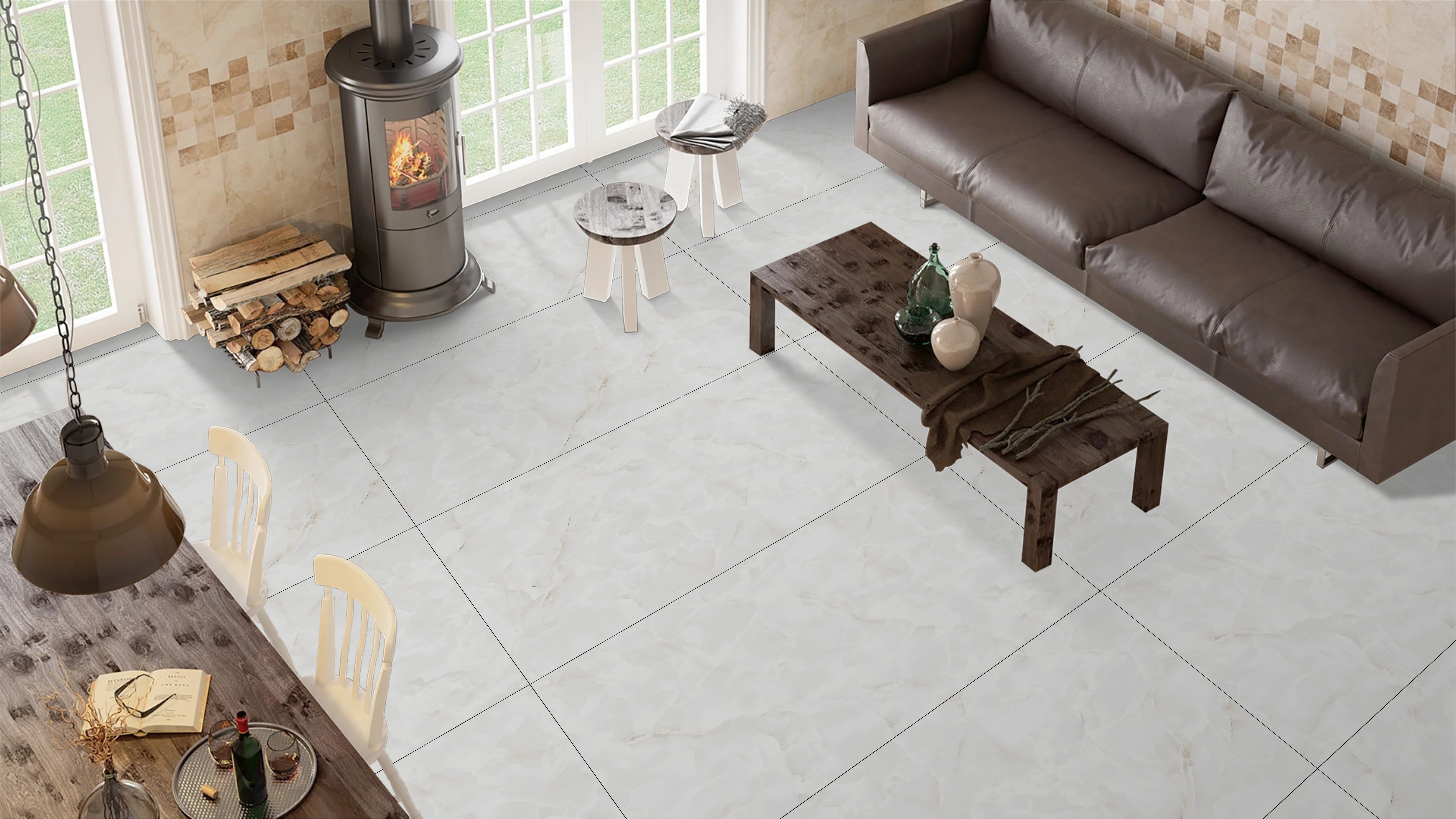 Изображение товара Керамогранит Duna Majestic Onyx Sugar 60x120 белый для пола и стен