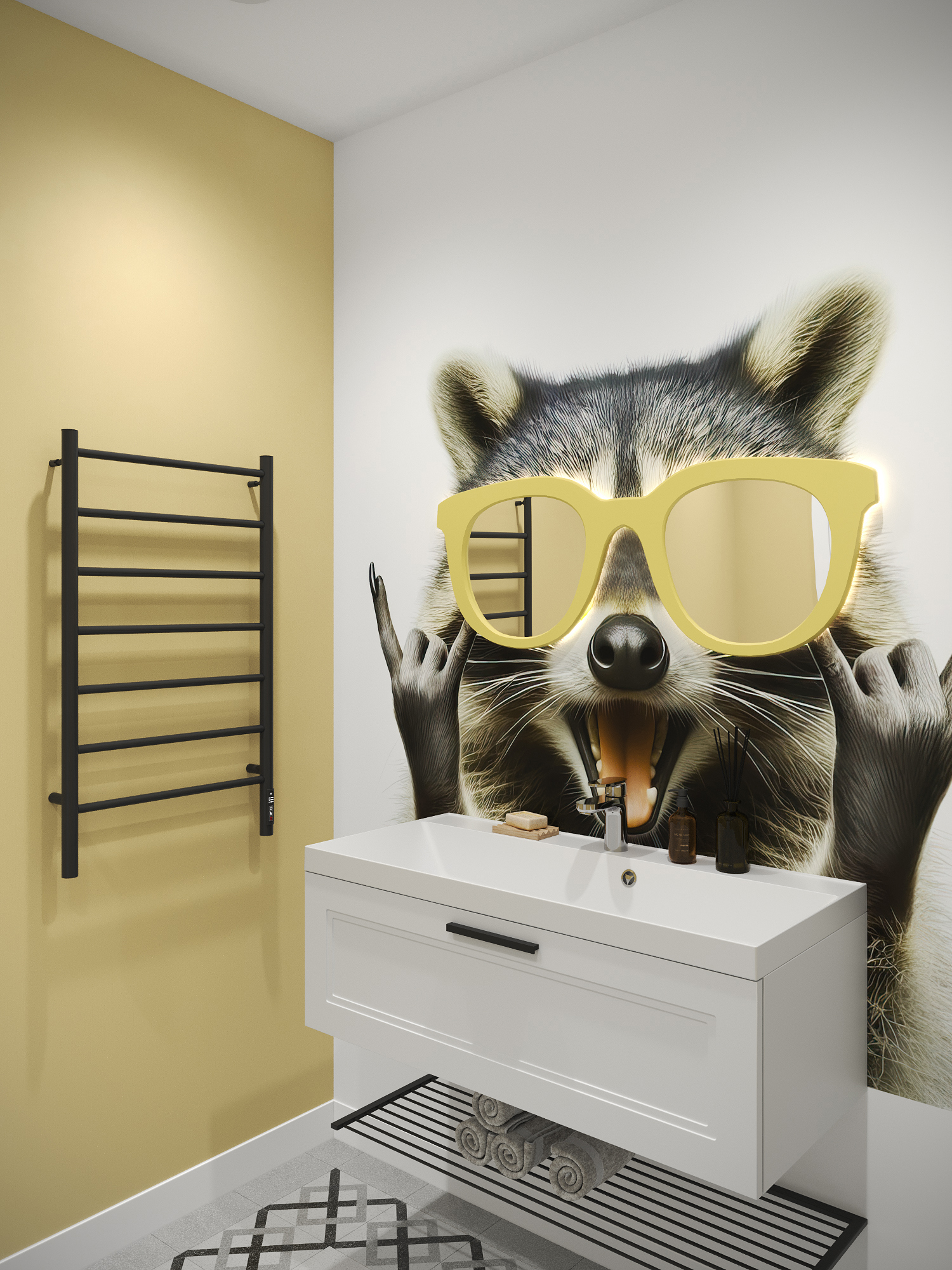 Изображение товара Электрический полотенцесушитель Лион П7 532x900 мм 100 Вт с терморегулятором и таймером черный