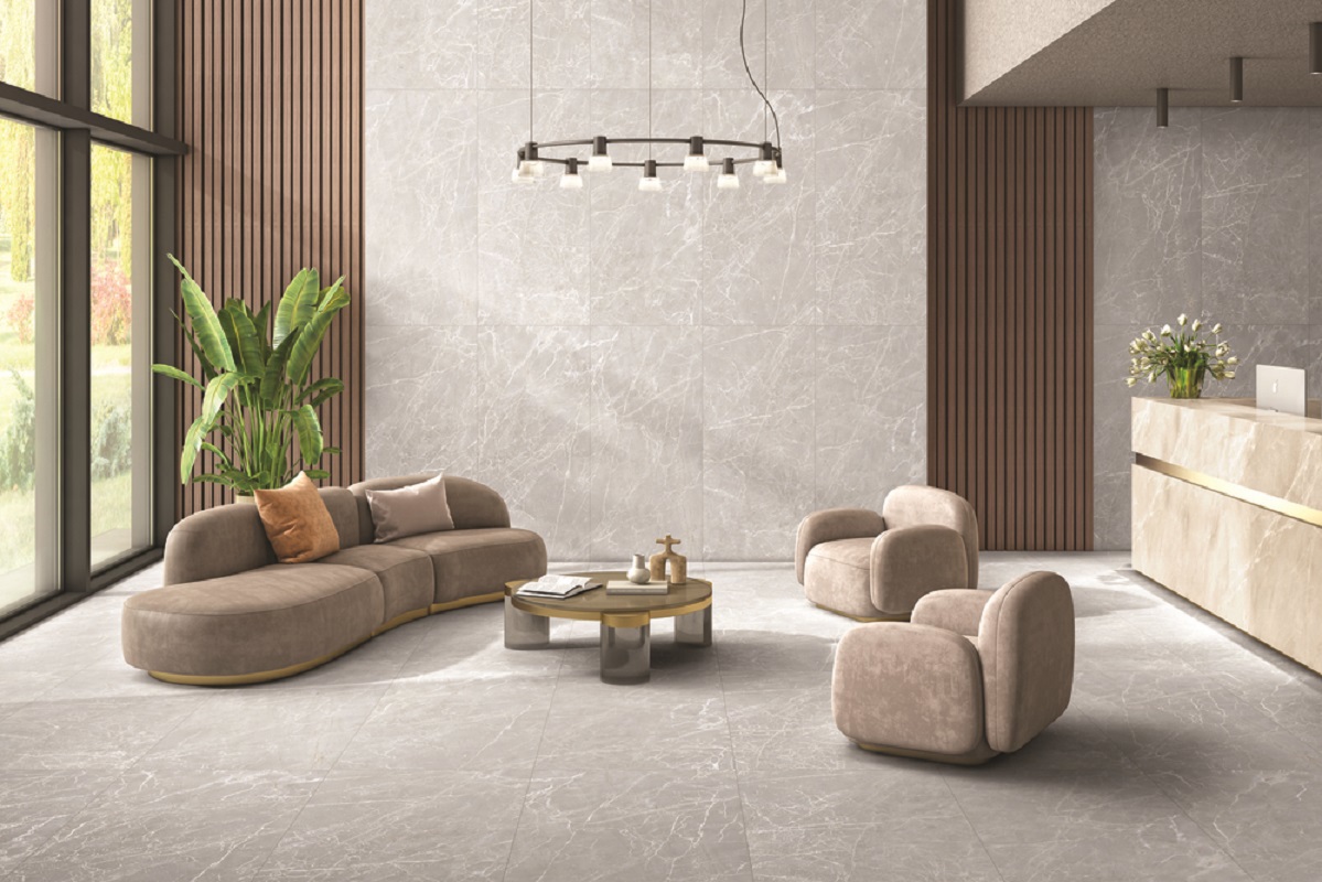 Изображение товара Керамогранит Duna Eternal Grigio Carving 60x120 см с рельефной поверхностью