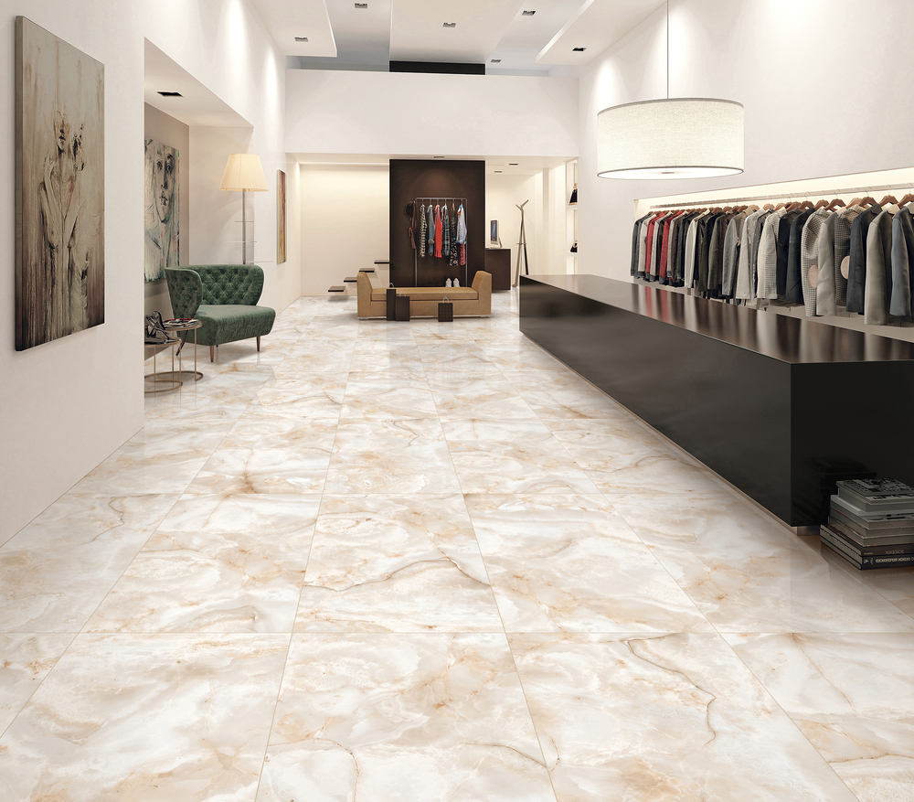 Изображение товара Керамогранит Duna Onyx Quite RP-238595 60x120 см бежевый глянцевый