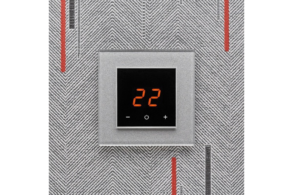 Изображение товара Электронный терморегулятор Aura с алюминиевым цветом и выносным датчиком