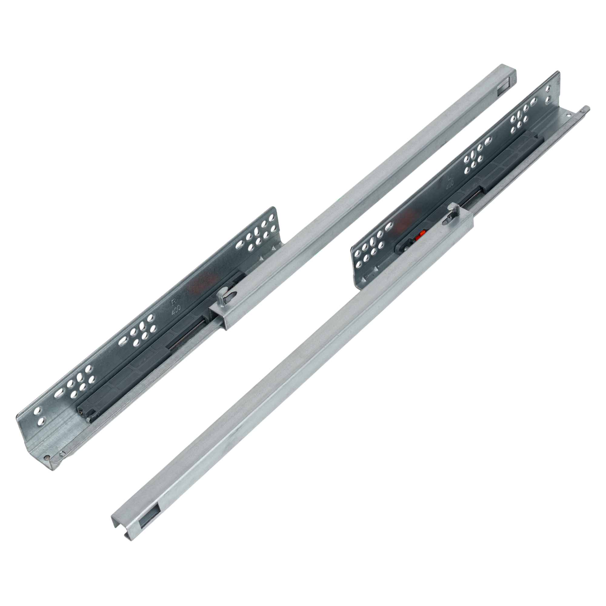 Мебельные направляющие 400 мм сталь цвет серебро