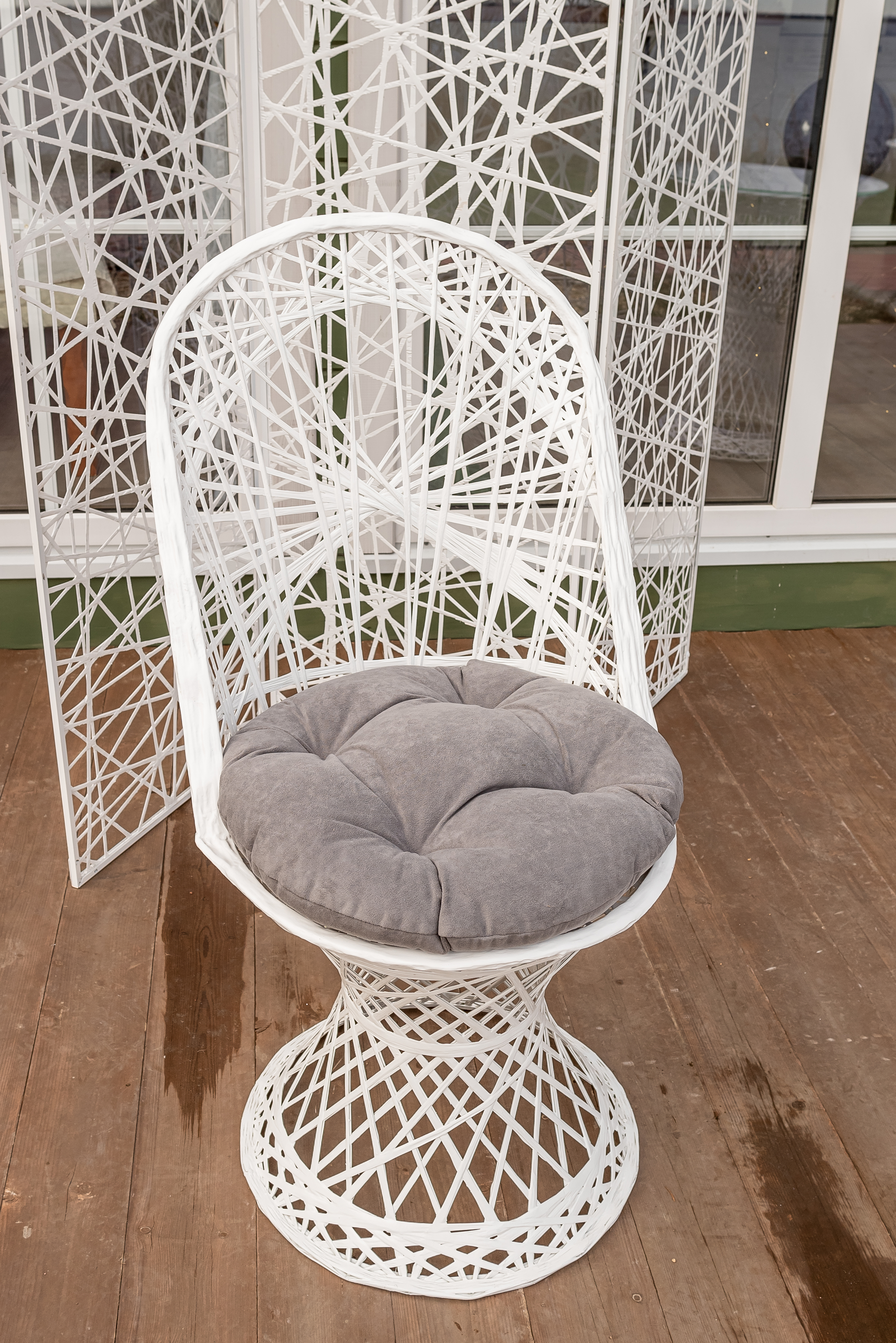 Изображение товара Кресло садовое Provance из искусственного ротанга белое 44x96 см