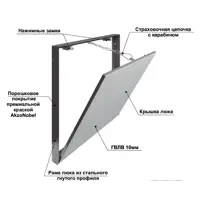 Изображение товара Люк скрытого типа нажимной Хаммер Про сталь 60x60 см Россия