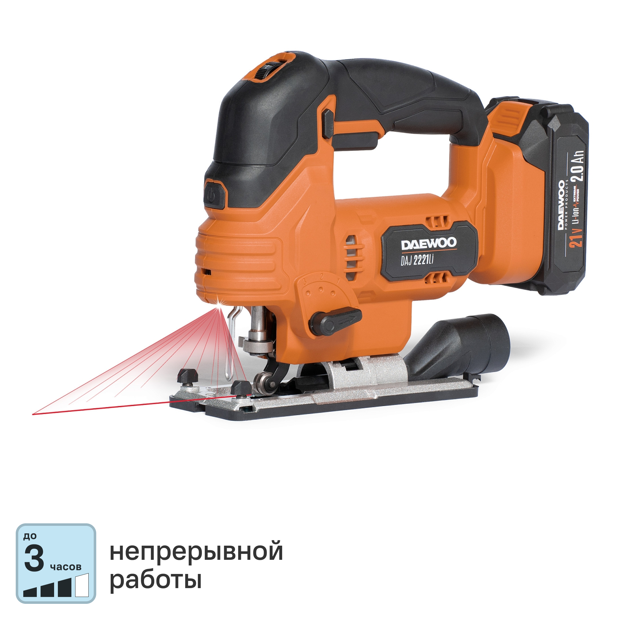 Изображение товара Лобзик аккумуляторный Daewoo DAJ 2221Li Set, 21 В Li-Ion 1x2 Ач