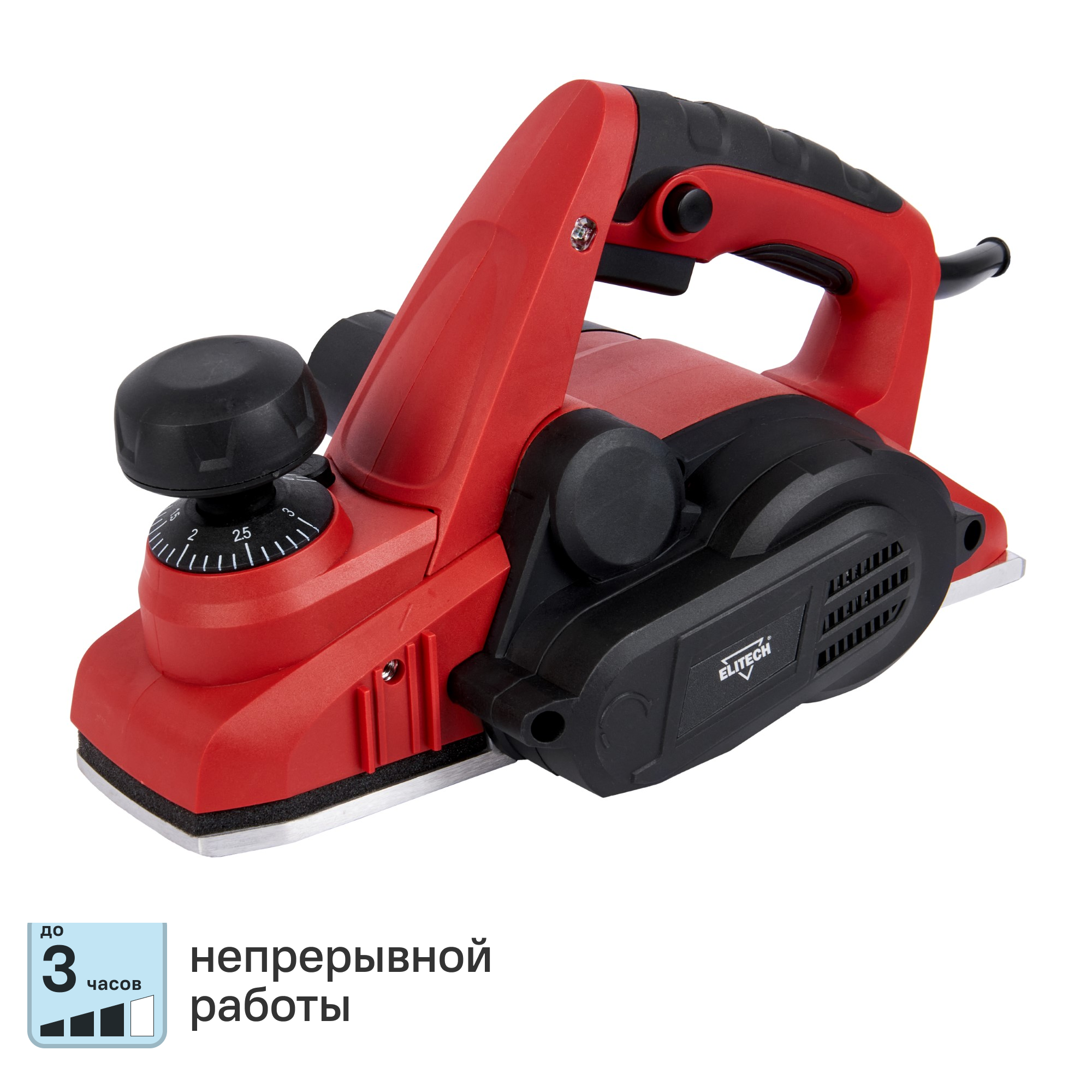 Изображение товара Рубанок сетевой Elitech Р 09-82 850 Вт 82 мм с регулировкой глубины и выборкой четверти