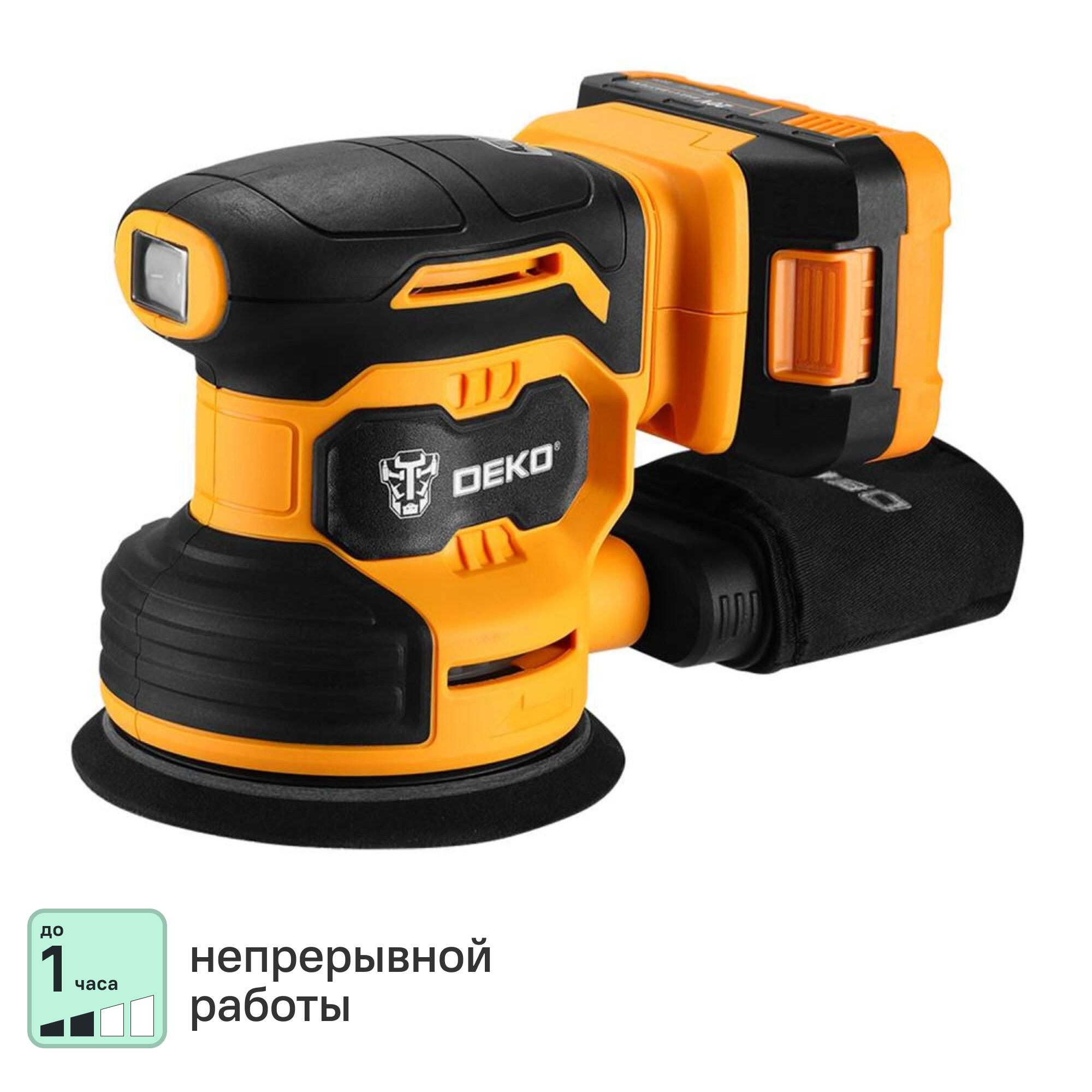Изображение товара Аккумуляторная эксцентриковая шлифмашина DEKO DKCG-125 20В 125мм