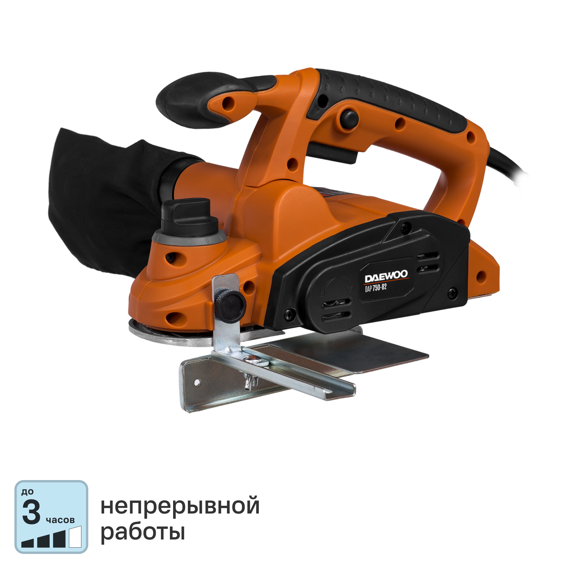 Изображение товара Электрорубанок Daewoo DAP750-82 мощностью 750 Вт с регулировкой глубины и системой пылеудаления