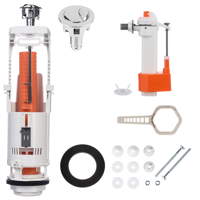 Изображение товара Комплект арматуры для бачка унитаза MONLID с двойным смывом боковое подключение 1/2"