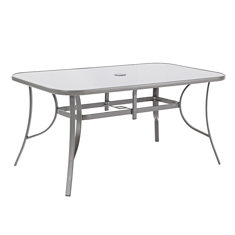 Изображение товара Нераздвижной садовый стол Beginia Alma 150x90 см стекло сталь коричневый